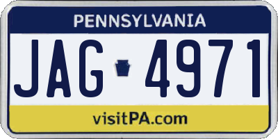 PA license plate JAG4971