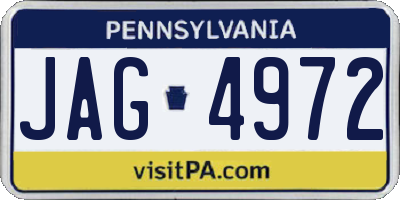 PA license plate JAG4972