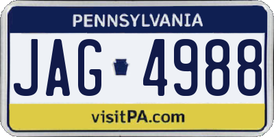 PA license plate JAG4988