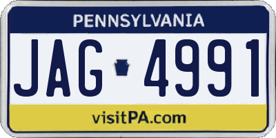 PA license plate JAG4991