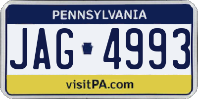 PA license plate JAG4993