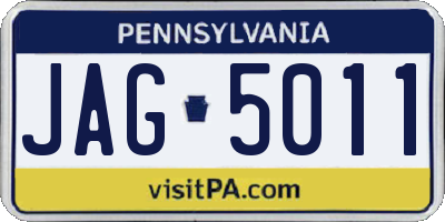 PA license plate JAG5011