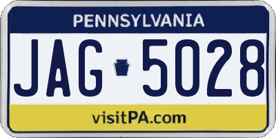 PA license plate JAG5028