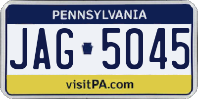 PA license plate JAG5045