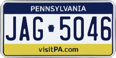 PA license plate JAG5046