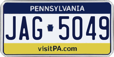 PA license plate JAG5049