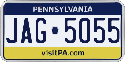 PA license plate JAG5055