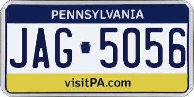 PA license plate JAG5056