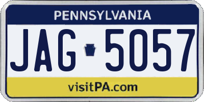 PA license plate JAG5057