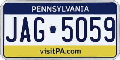PA license plate JAG5059