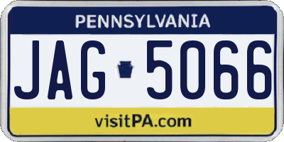 PA license plate JAG5066