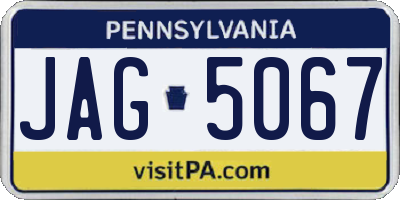 PA license plate JAG5067