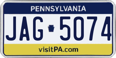 PA license plate JAG5074