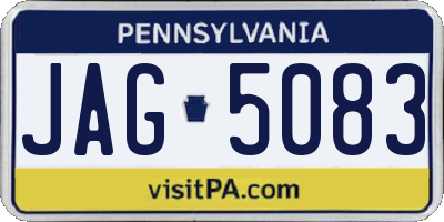 PA license plate JAG5083