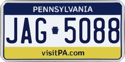 PA license plate JAG5088