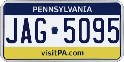 PA license plate JAG5095