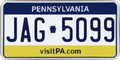 PA license plate JAG5099