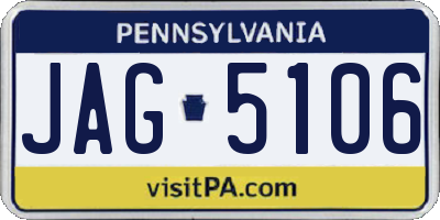 PA license plate JAG5106