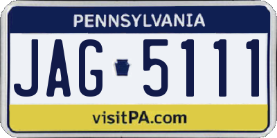 PA license plate JAG5111