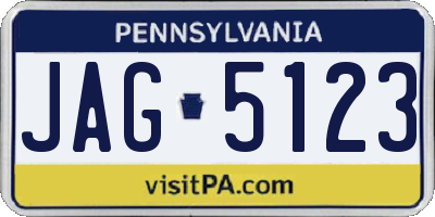 PA license plate JAG5123