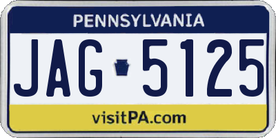 PA license plate JAG5125