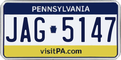 PA license plate JAG5147