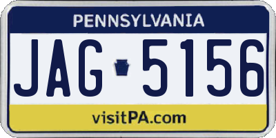 PA license plate JAG5156