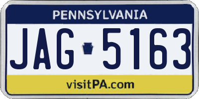 PA license plate JAG5163