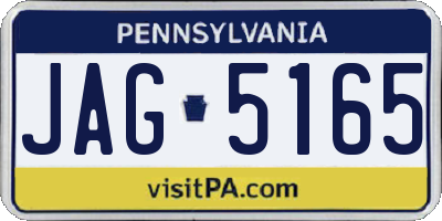 PA license plate JAG5165