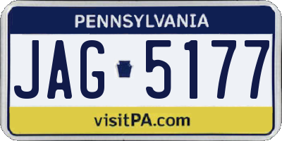 PA license plate JAG5177