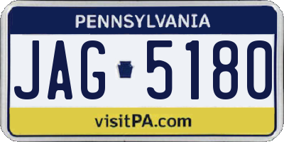 PA license plate JAG5180