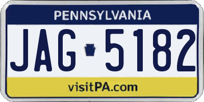 PA license plate JAG5182