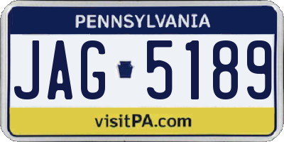 PA license plate JAG5189