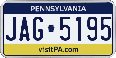 PA license plate JAG5195