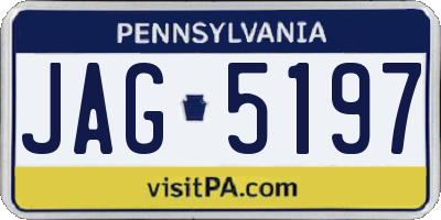 PA license plate JAG5197