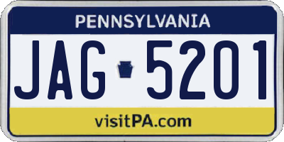 PA license plate JAG5201