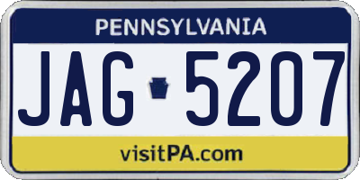 PA license plate JAG5207