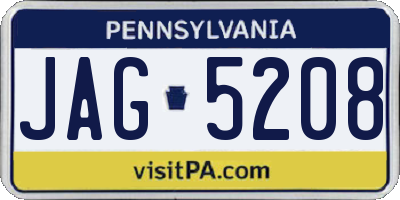 PA license plate JAG5208