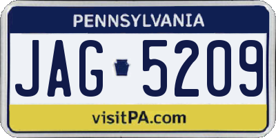 PA license plate JAG5209