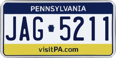 PA license plate JAG5211