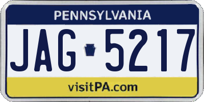 PA license plate JAG5217