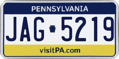 PA license plate JAG5219