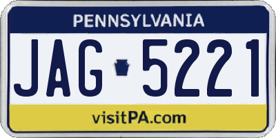 PA license plate JAG5221