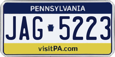 PA license plate JAG5223