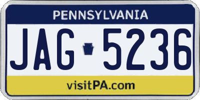 PA license plate JAG5236