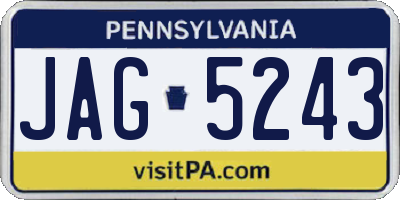 PA license plate JAG5243
