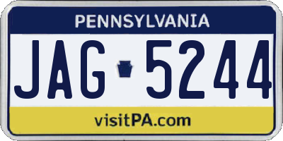 PA license plate JAG5244