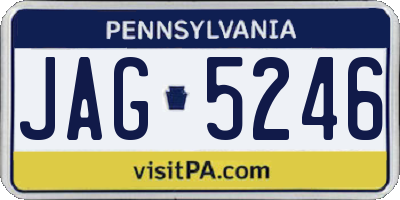 PA license plate JAG5246