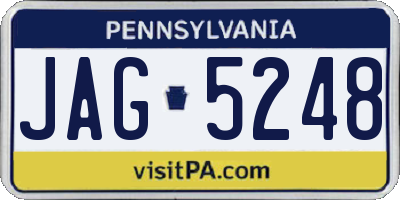 PA license plate JAG5248
