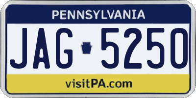 PA license plate JAG5250